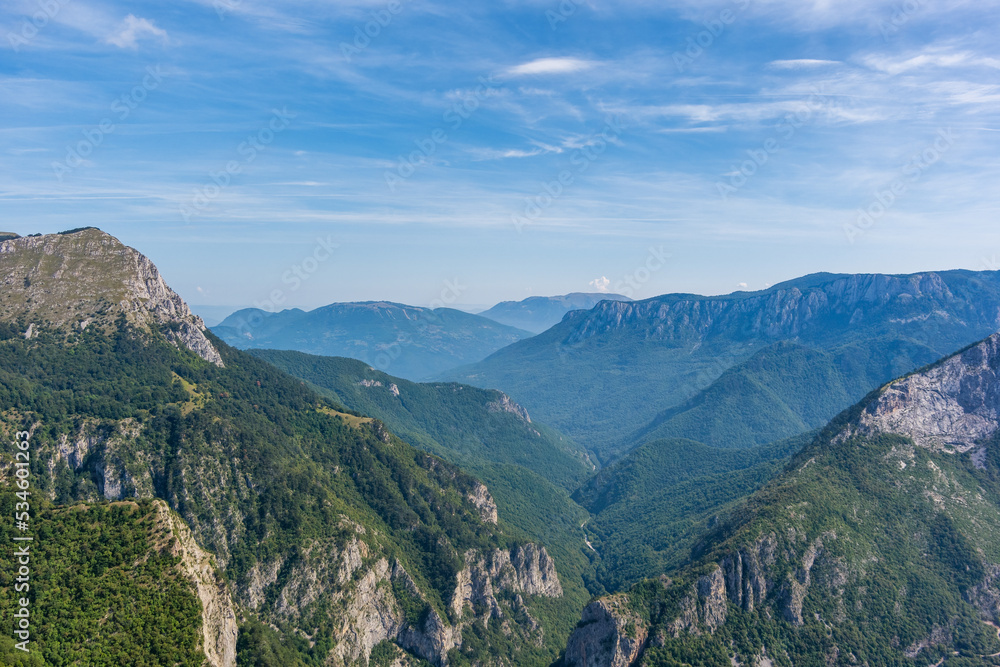 Beautiful mountains landscape with canyon