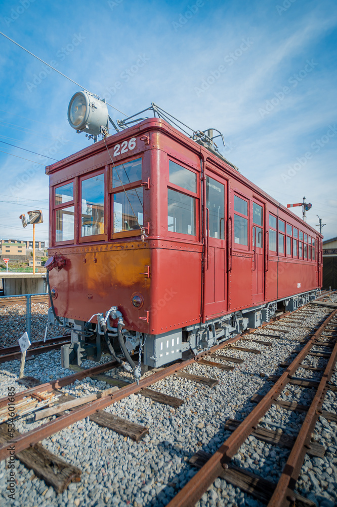 Obraz premium 三岐鉄道 阿下喜駅 展示車