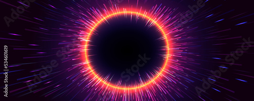Abstract Starburst dynamic motion lines circular geometric background.
