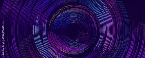 Abstract colorful circular motion lines, vector illustration.