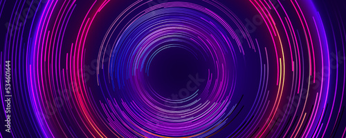 Abstract colorful circular motion lines, vector illustration.