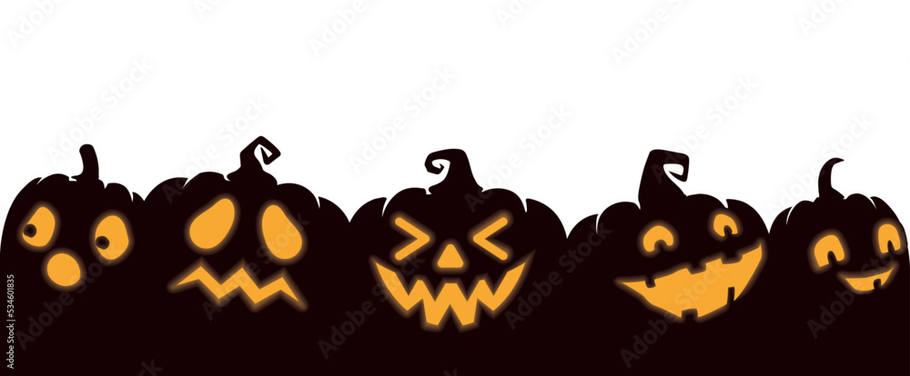 Vector Halloween pumpkins on a white background.