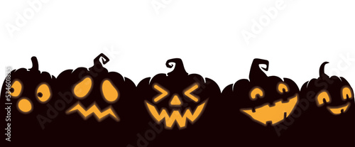 Vector Halloween pumpkins on a white background.