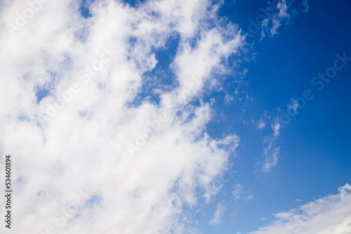 Cirrocumulus clouds in the blue sky background