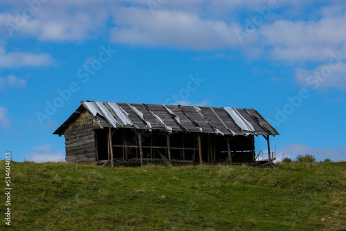 An abandoned hut on a hill