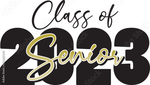 Class of 2023 Senior Script in Gold