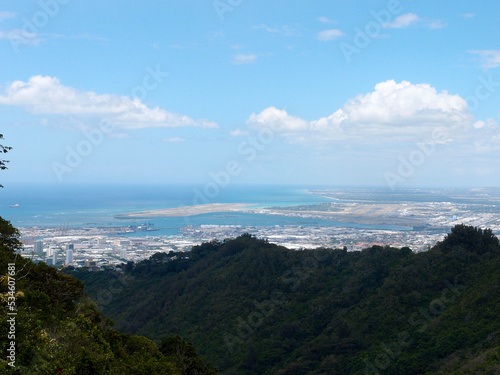 Mountain view of Honolulu cityscape