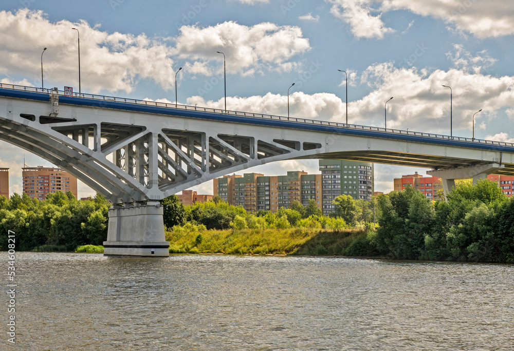 View of Dubna bridge. Russia