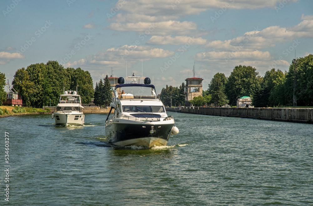 Naklejka premium Moscow canal in Dubna. Russia