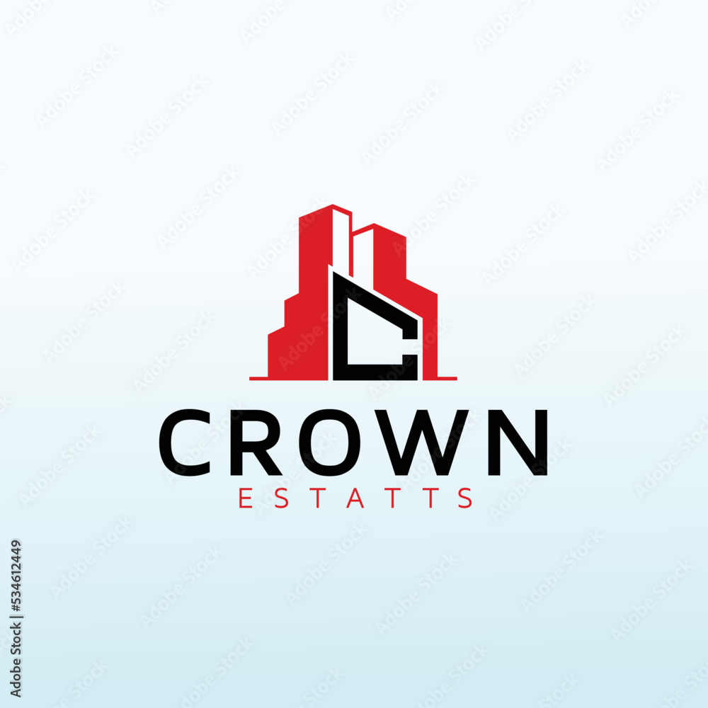Crown real Estates vector logo
