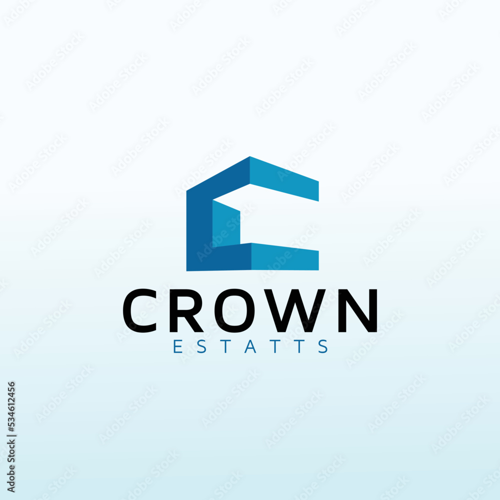 Crown real Estates vector logo Crown real Estates vector logo