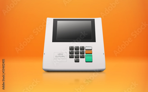 The electronic ballot box with numeric keypad. Buttons with braille font.