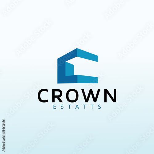 Crown real Estates vector logo