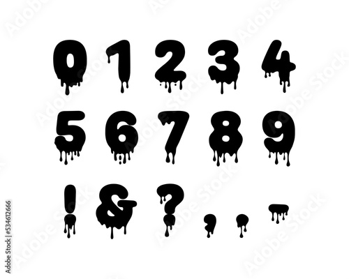 Dripping Number 1 2 3 4 5 6 7 8 9 0 Halloween Birthday Party