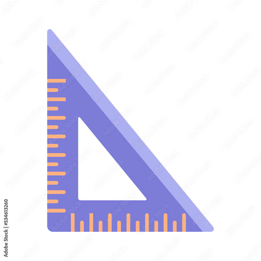 Triangle ruler flat design. Triangle ruler flat design.