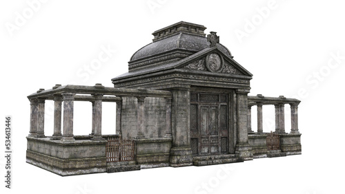 Canvas Print Old stone mausoleum tomb building