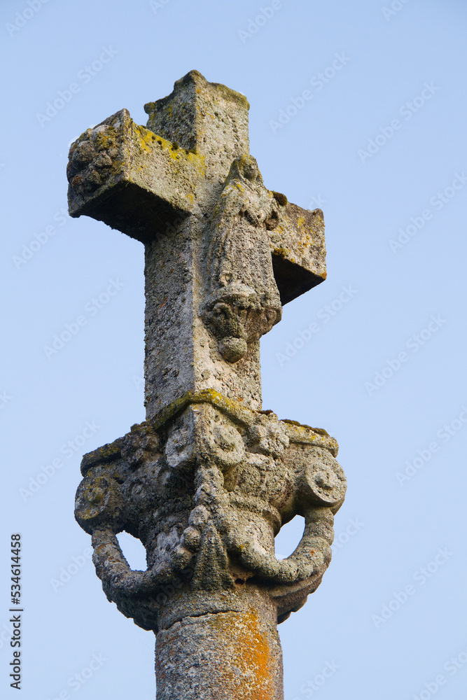 18th century stone crucifix depicting Maria