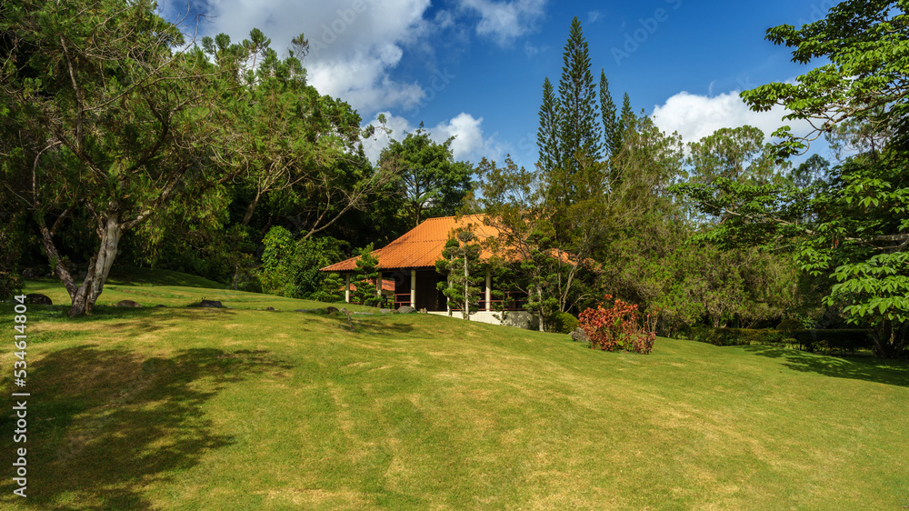 Fototapeta premium Japanese Garden Taked By Miguel Bernal (My self) Is the event house of Japan Garden in Botanichal Garden of Santo Domingo RD. The equipoment used is Sonya A74 with 24-70mm Sigma Lens 