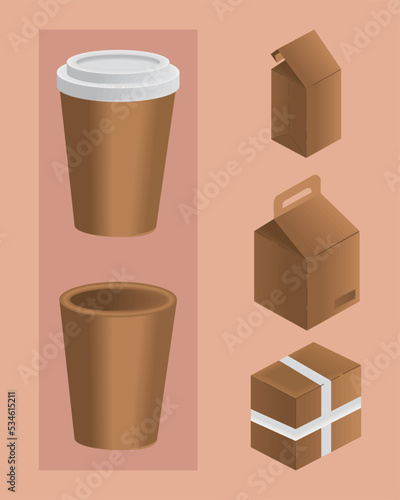 icon set, eco packaging