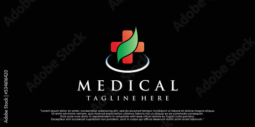 Medical logo design with concept simple logo Premium Vector