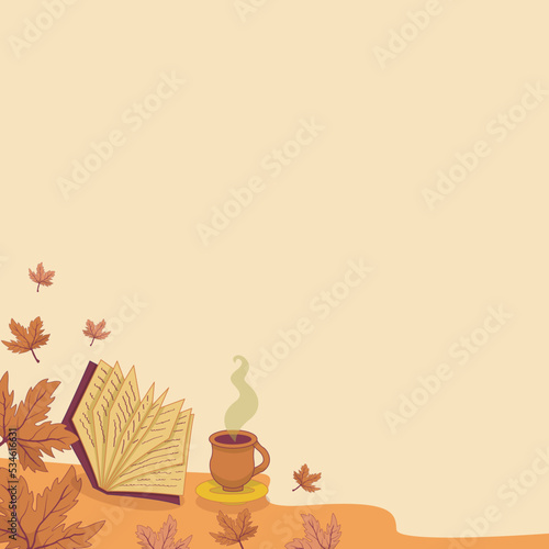 Fondo de lectura café. Día de acción de gracias. Halloween. Otoño.