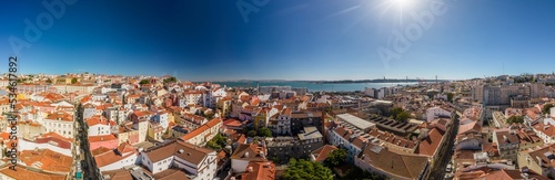 Panorama of Lisbon, Portugal during a sunny day