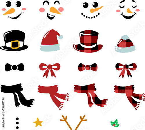 Smiles  Snowman face for christmas emoticon happy new year