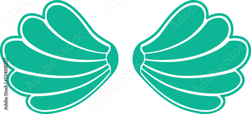 turquoise  Mermaid Shell Bra for swimming – fairytale vector