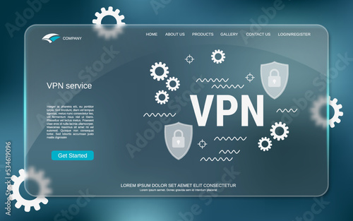 VPN service, secure connection, network privacy vector concept illustration