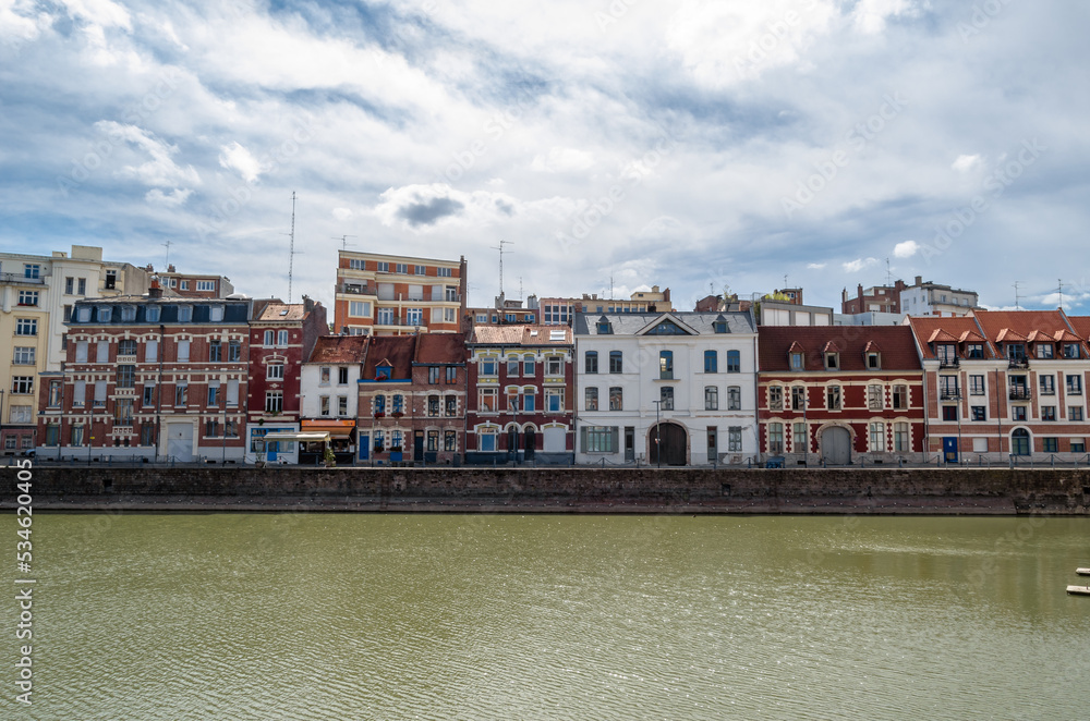 Buildings on the riverside in Lille, France