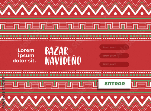 Landing page. Colorida página web para un bazar navideño.