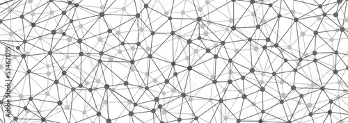 Website header or banner design with abstract polygonal background and connecting dots and lines. Global network connection. Digital technology with plexus background and space for your text