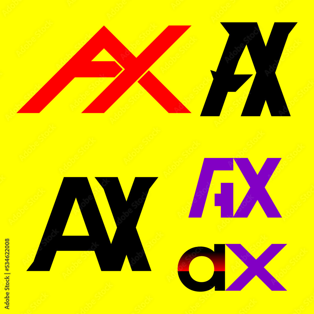 Vector for the initials A and X with a unique blend of various colors Vector for the initials A and X with a unique blend of various colors
