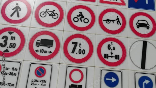 educational road signs for school driving in 4k resolution