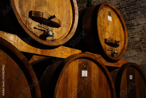 An underground wine cellar in Tuscany