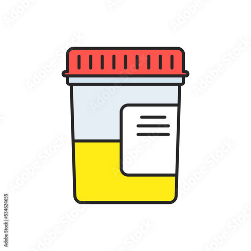 Urine test icon. Medical clipart isolated on white background