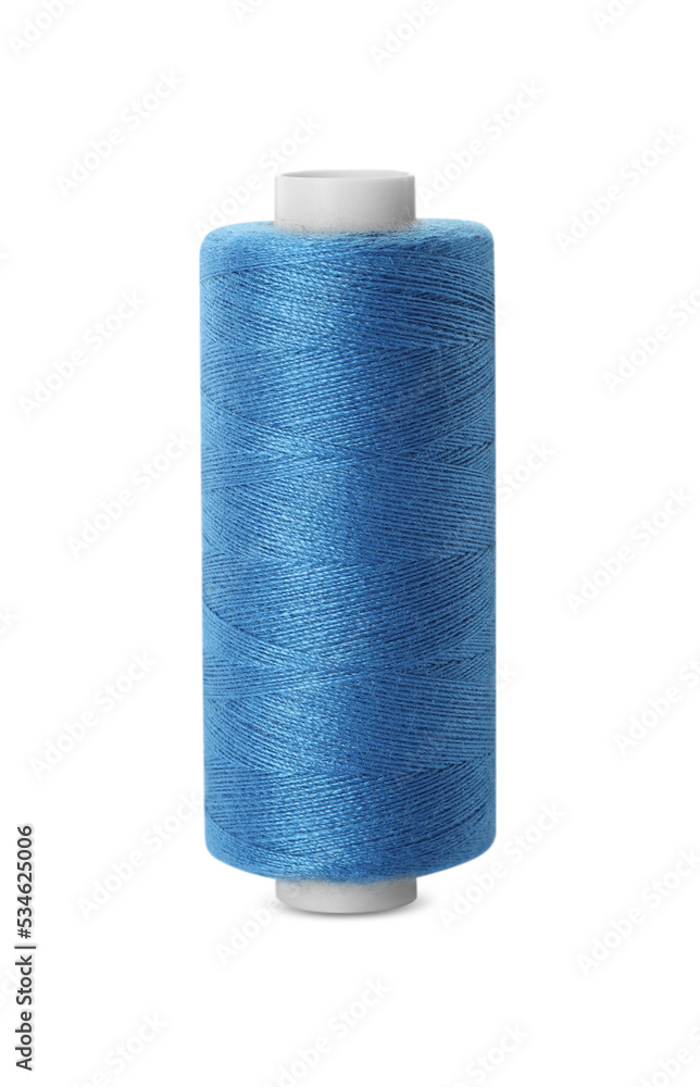 Spool of blue sewing thread isolated on white Spool of blue sewing thread isolated on white