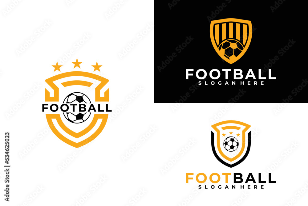 Set of football badge with shield logo designs Set of football badge with shield logo designs