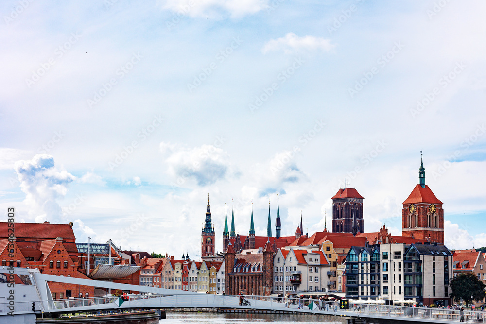 Obraz premium Beautiful architecture of the old city. Gdansk, Poland. European architecture.