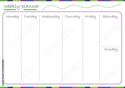 Weekly Planner- Planificador semanal