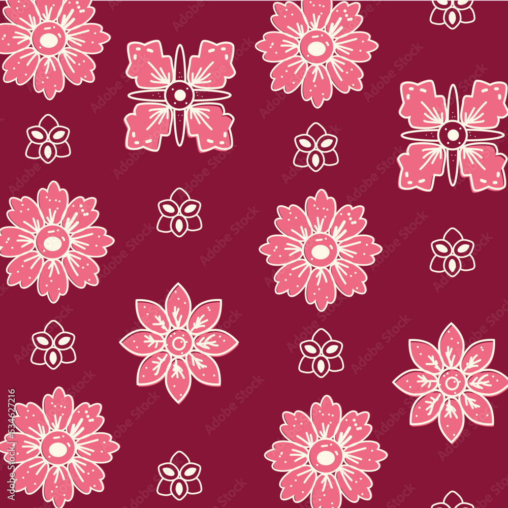 Fototapeta premium Indonesian Batik Pattern Vector Background
