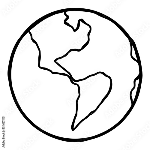 Doodle sketch style of Hand drawn Globe vector illustration for concept design.