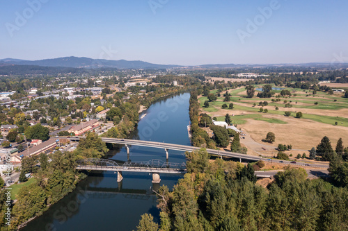 Corvallis, Oregon. Bridge crossing Willamette River. 
