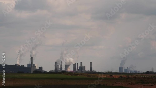 power plant in the cloudy evening