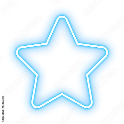blue neon star icon