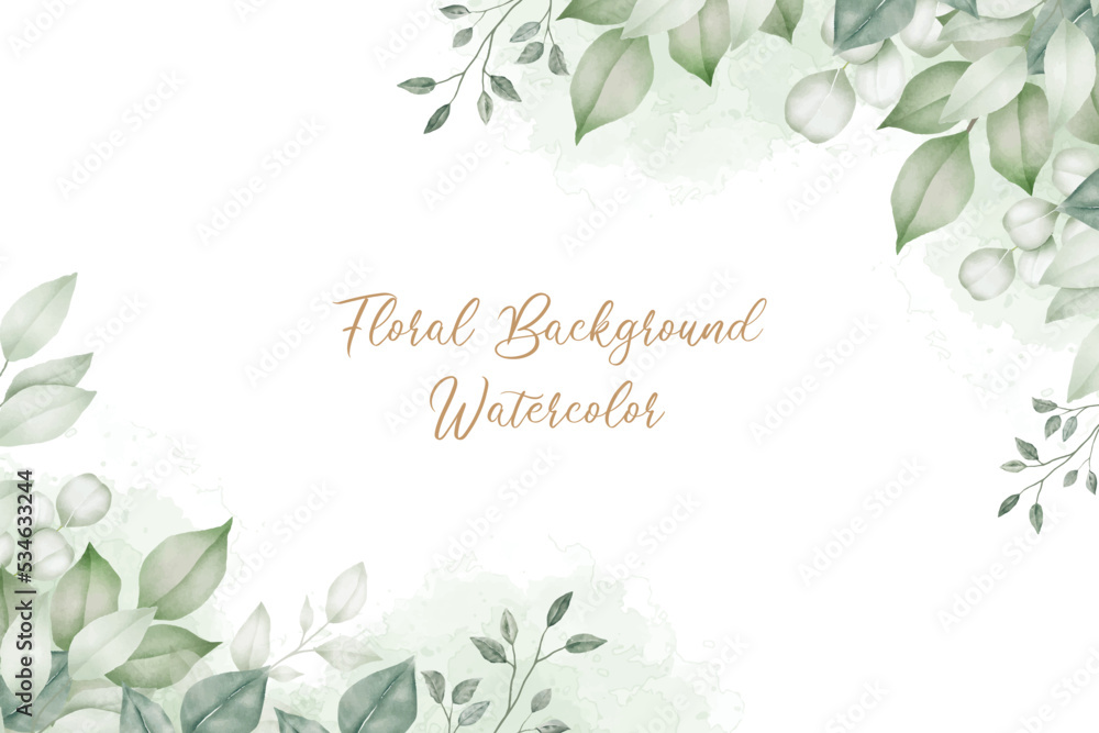 Beautiful Leaves Background Watercolor Beautiful Leaves Background Watercolor
