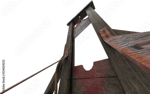 фотографія Guillotine used on white background
