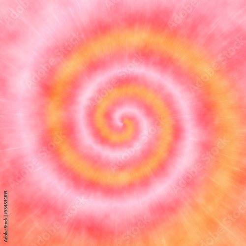 Tie dye pattern abstract background  Fashionable Pastel Textile Watercolour. Rainbow Artistic Circle. Tiedye Swirl. Vibrant Spiral Texture. Magic Fantasy Dirty Painting. Pink  orange 