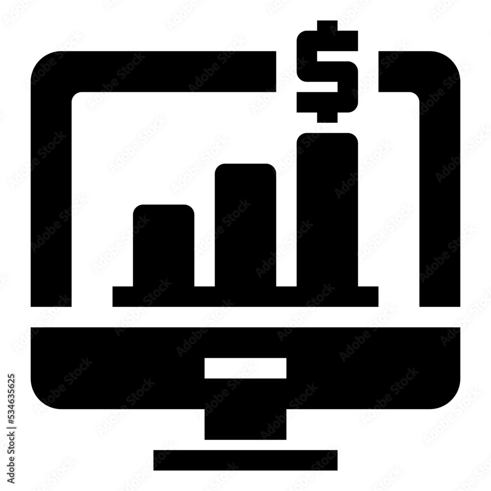 Icon Financial Presentation With Style Glyph Icon Financial Presentation With Style Glyph