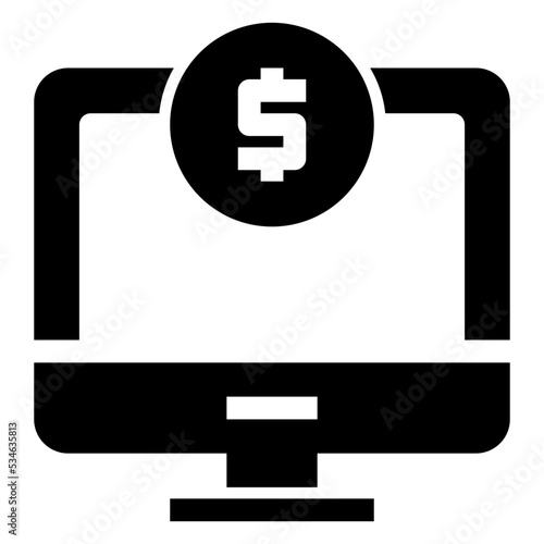 Online Banking Icon Glyph